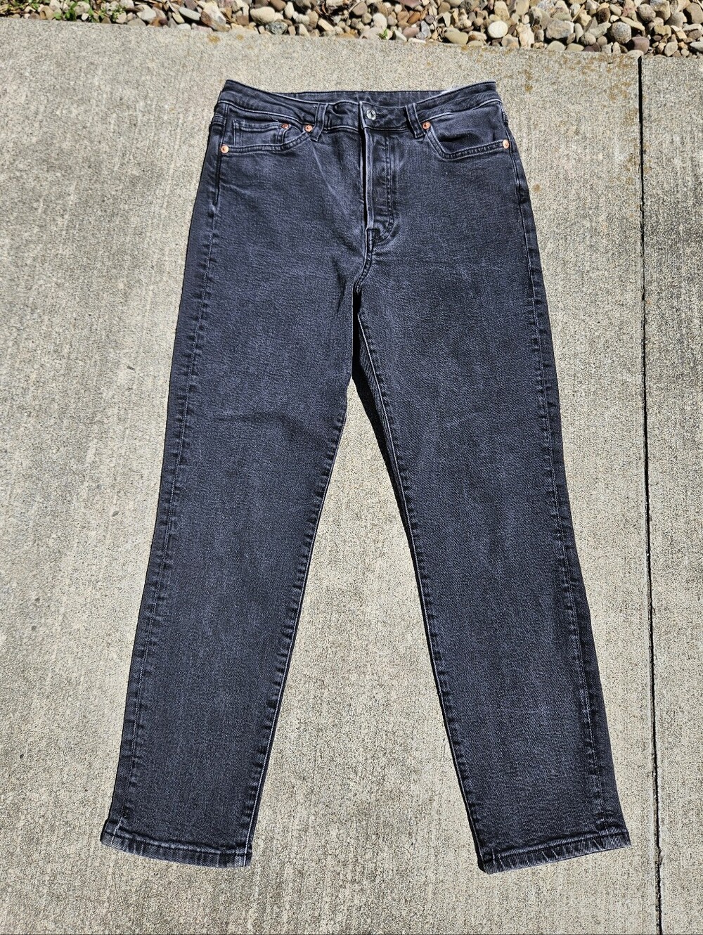 H&M Classic Ultra High-Rise High Waist Black Denim Mom Jeans 10